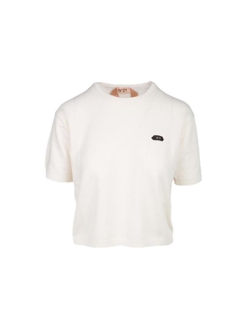 Maglia con maniche corte e logo N°21 bianco N.21 | A039 - 9004 - 1103BIANCO LATTE